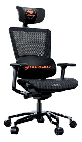 Cadeira de escritório Cougar Argo gamer ergonômica  preta com estofado de couro sintético