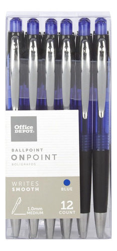 Lapiceras Ballpoint Office Depot Set 12 U Blue