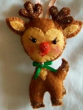 Imagen 5 de 5 de Adornos Navideño Muñecos En Fieltro 12 Cm X 8 1/2