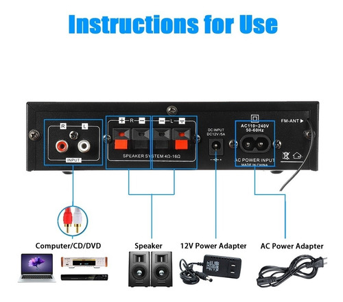 Automóvil De 2 Canales Amplificador De Audio Para Auto/casa