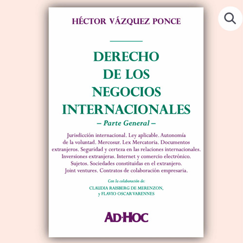 Derecho De Los Negocios Internacionales - Vázquez Ponce