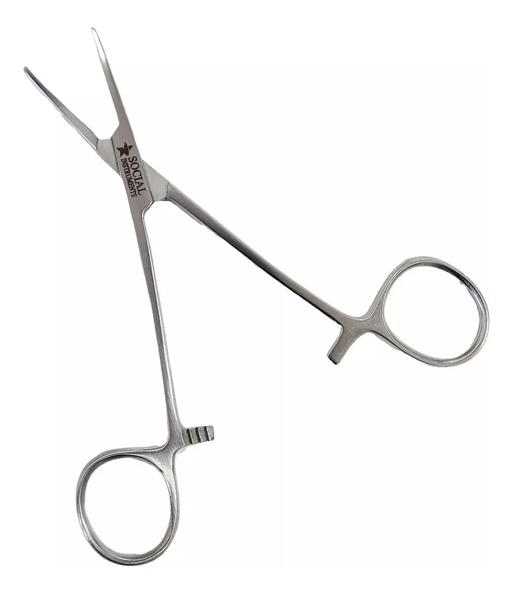 Pinça Halstead Mosquito Curva 12 Cm - Social Instrumentos