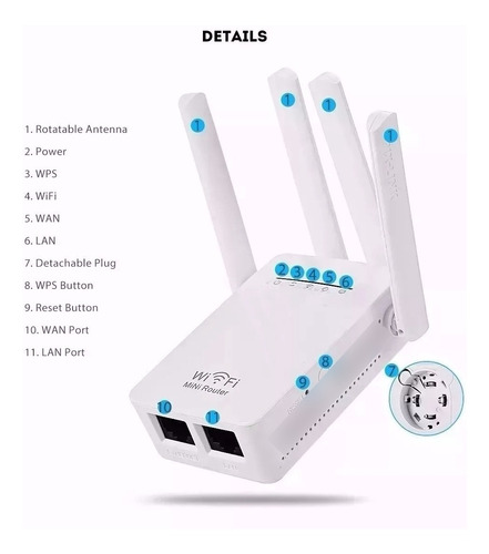 Repetidor Extensor Wifi Amplificador Sinal Internet Wireless