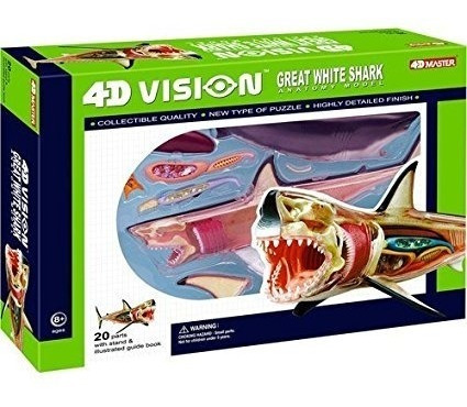 Gran tiburón blanco sea life 4D Puzzle huevo 4D 3D Kit Modelo Realista Juguete 