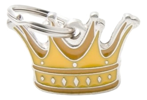 Chapa Identificatoria Para Mascotas My Family Charms Crown Color Dorado Corona