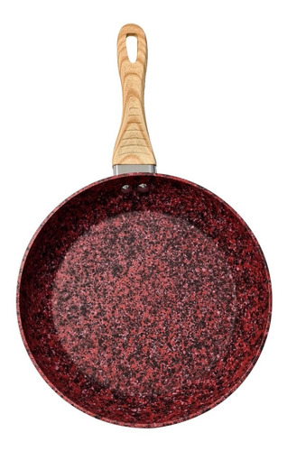 Sartén Granito Con Mango Madera 24cm - Rojo