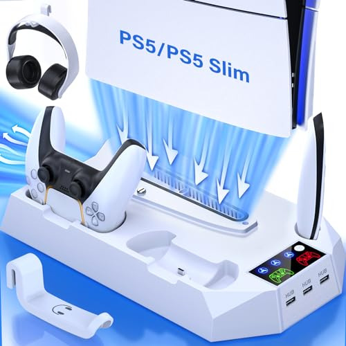 Pack De Enfriamiento Ps5 Slim Con Cargador De Controladores
