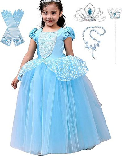 Lito Angels Niñas Princesa Azul Vestir Disfraces Halloween V