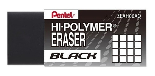 Imagen 1 de 2 de Goma De Borrar Pentel Black Hipolymer Para Dibujo Borrador