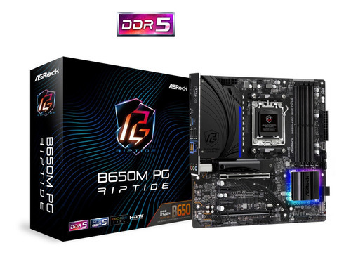 Board Asrock B650m Pg Riptide Am5 Procesadores Ryzen 7ma Color Negro