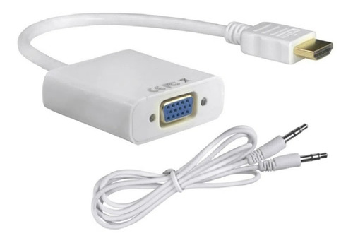 Convertidor / Adaptador Hdmi A Vga + Audio ( Incluye Cable)