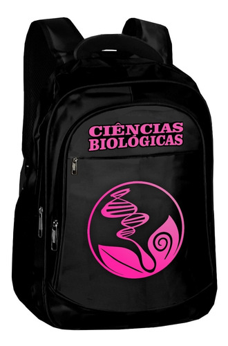 Mochila Bolsa Ciencias Biologicas Pasta Universitaria Rosa