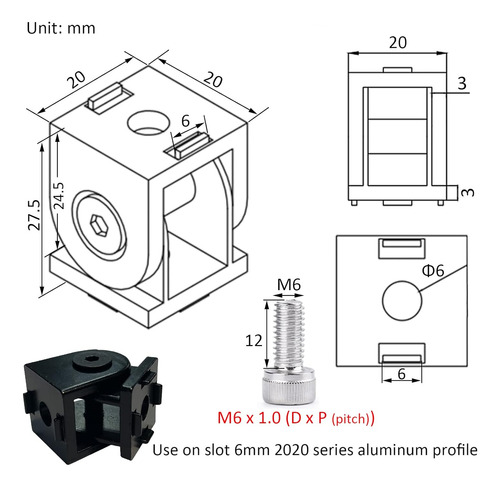 20sets 20 Series Conector De Extrusión 2020 Soporte De Esqui