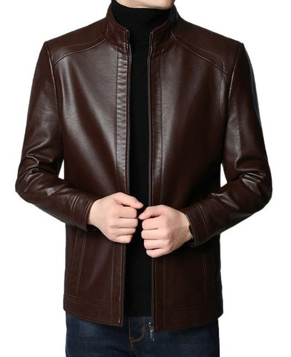 Chaquetas Casuales Delgadas De Cuero De Pu Para Hombre