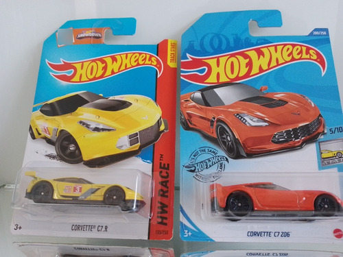 Set 2 Autos Corvette C7 Marca Hot Wheels Esc 1:64