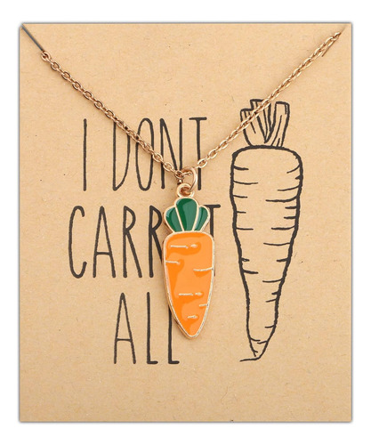 Collar Con Colgante De Zanahoria I Dont Carrot All Vegan Ne