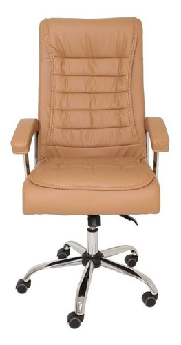 Cadeira de escritório Baba Shop FIA6629 gamer ergonômica  caramelo com estofado de couro sintético