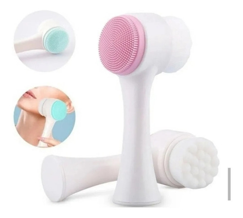 Imagem 1 de 6 de Escova De Limpeza De Pele Facial 2 Em 1 Silicone E Serdas