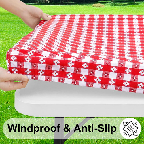 Mantel Rectangular Impermeable Con Elástico Para Mesa De 6 P
