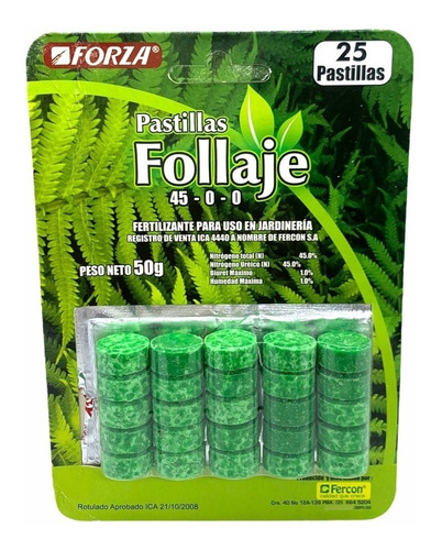 Follaje Pastillas Nitrógeno Orgánico X25 Cultivo Jardín