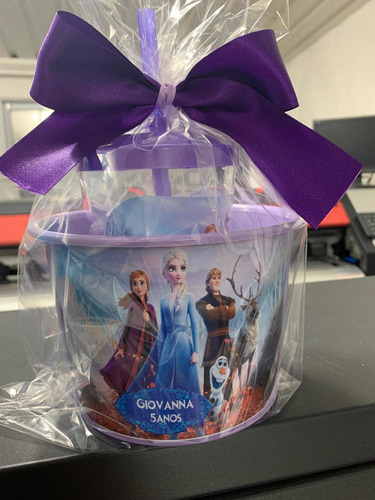 10 Balde De Pipocae Copo Personalizado Fita E Celo Frozen 