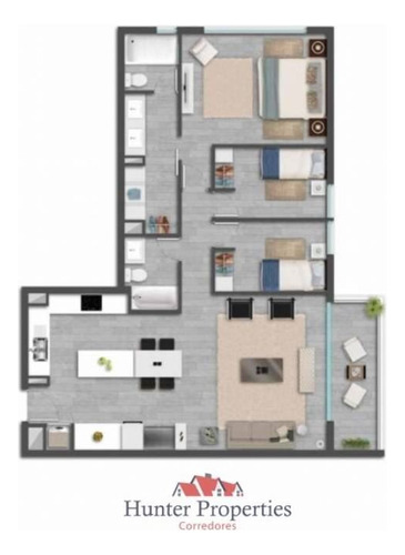 Moderno Dpto Venta 3d-2b Gimnasio Ñuñoa. Ideal Inversionista
