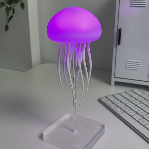 Lámpara De Medusa Con Patas Bailarinas Luz Led Noche 7 Color