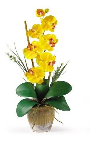 Arreglo De Flor De Seda De Orquidea Phalaenopsis Natural