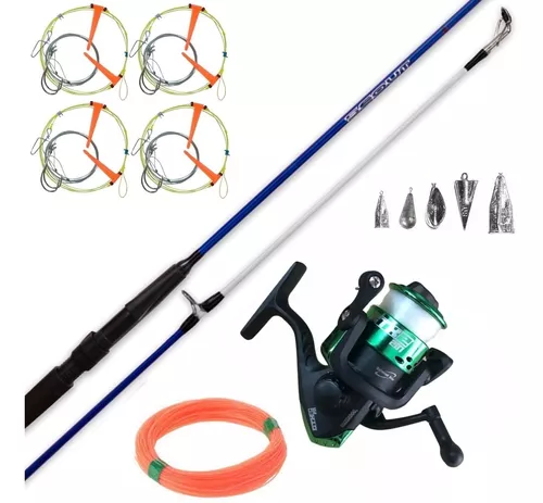 Kit Caña Maciza 1.80 M 2 Tramos + Reel 2 Rule + Accesorios