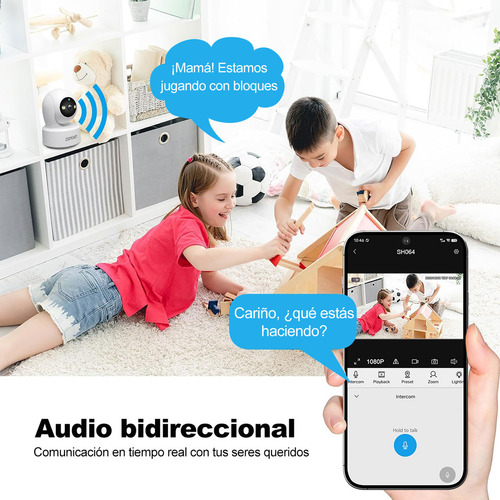 Cámara Vigilancia 360° 8MP | Detección de Llanto y Personas | Luz Nocturna Dual | WiFi 5G | 256GB | COZYCAST SH064 | Envío Gratis