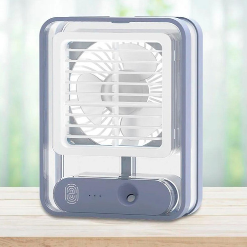 Mini ventilador portátil con humidificador y luz LED