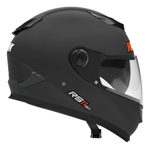 Casco De Moto Hawk Rs11 Mate - Línea Rs11 Gmbikes Negro Monocolor Xl
