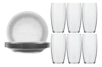 Comprar Kit 6 Pratos Fundos Diamante E 6 Copos Oca Nadir Jogo Copos