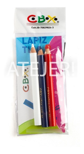 Imagen 4 de 4 de Lápiz Tiza Para Modista Marca Cbx 85 Mm X 3 Unidades