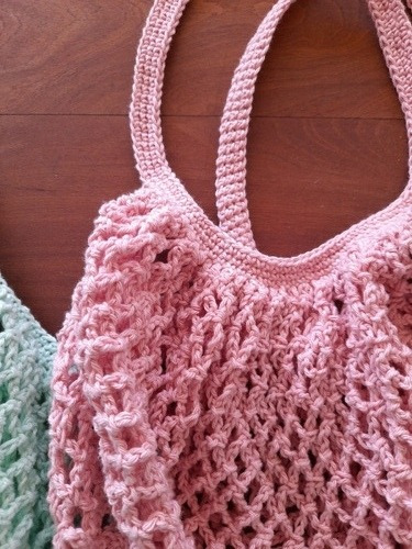 Imagen 4 de 10 de Bolsa De Compra, Malla Tejida A Crochet, Hilo De Algodón