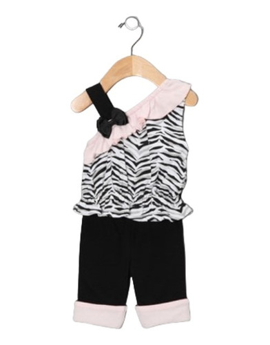 Conjunto Guagua Importado 6 A 9 Meses 2 Piezas Zebra Print 