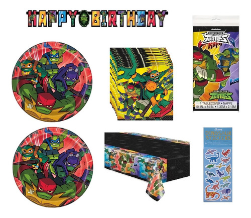 Teenage Mutant Ninja Turtl Tmnt Fiesta Cumpleaño Incluye 