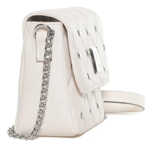 Bolsa Feminina Vizzano Pequena Strass Moderna Despojada Cor Off White