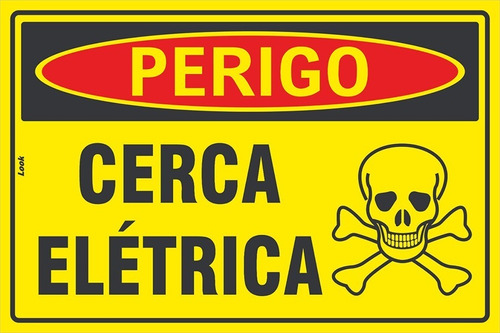 Placa Aviso Sinalização Perigo Cerca Elétrica 20x30cm Ps