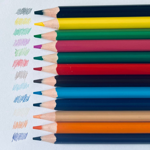 Lápiz De Madera 12 Lápices Colores Forma Triangular Con Goma