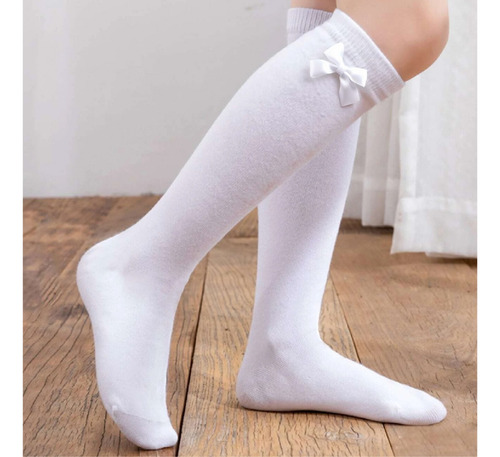 Imagen 5 de 6 de Calcetas Escolares Con Moño Niña, Calidad Superior, 6 Pares