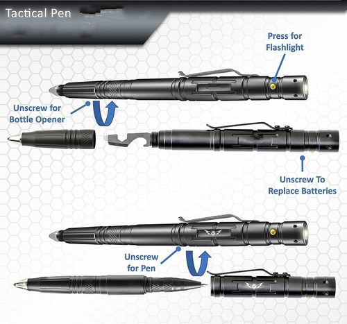 Pluma Táctica Metálica Militar Defensa Personal Seguridad