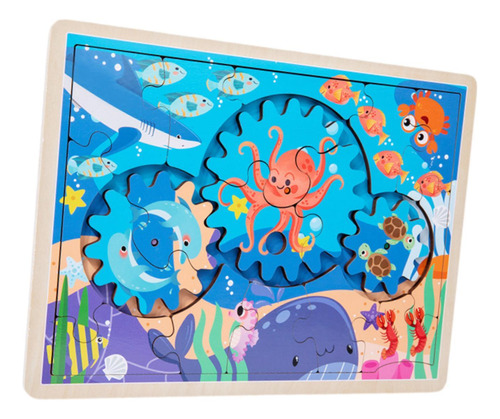 Rompecabezas De Animales, Juguetes 30x22,3x0,8cm Azul