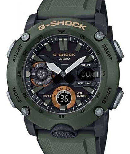 Relogio Casio G-shock Carbon Core Guard Verde  Ga-2000-3adr 