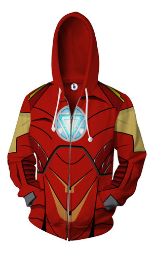 Vengadores Iron Man Cosplay Sudadera Capucha Y Cremallera