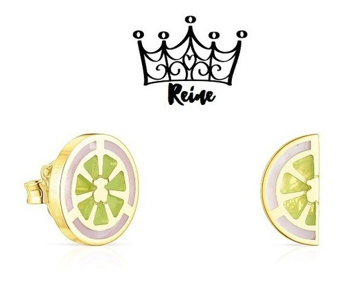 Reine Aretes De Plata Vermeil Y Esmalte 13 Mm St. Tropez Cup