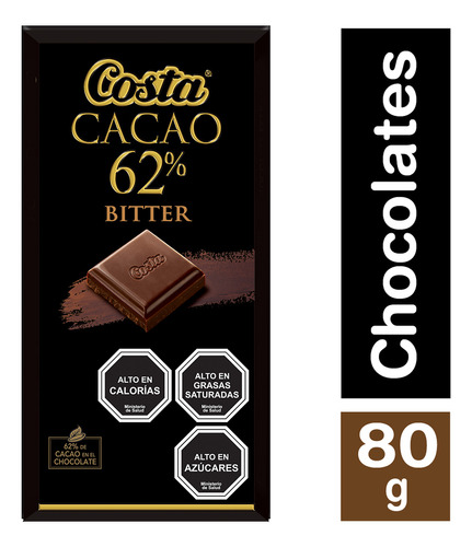 Costa Chocolate Cacao 62% 80 Gr