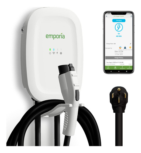 Emporia Cargador Ev Nivel 2, 48 Amperios Para Interiores Y E