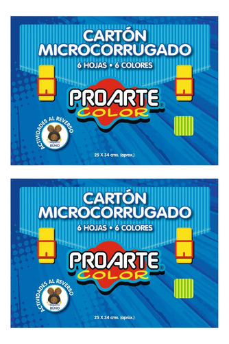 Set 2 Estuche Block Proarte Microcorrugado 6 Piezas