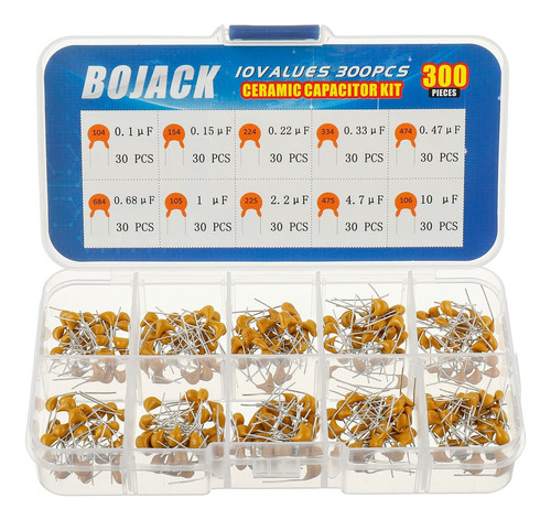 Bojack 10 Values 300 Piezas De Condensador De Ceramica 0.1 0